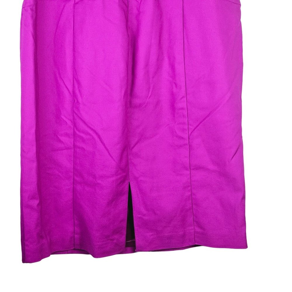 White House Black Market Magenta Open Back Pleated Cocktail Sheath Dress, Sz 10 - Picture 8 of 10